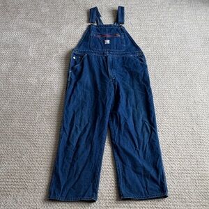 Pointer Brand | Vintage Blue Denim Wide Leg Cargo Overalls